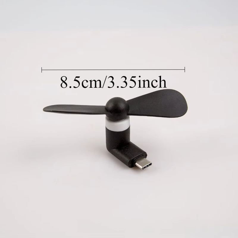 Mini ventilador de mano USB con aspas de TPE, 4 colores, ligero, sin baterías
