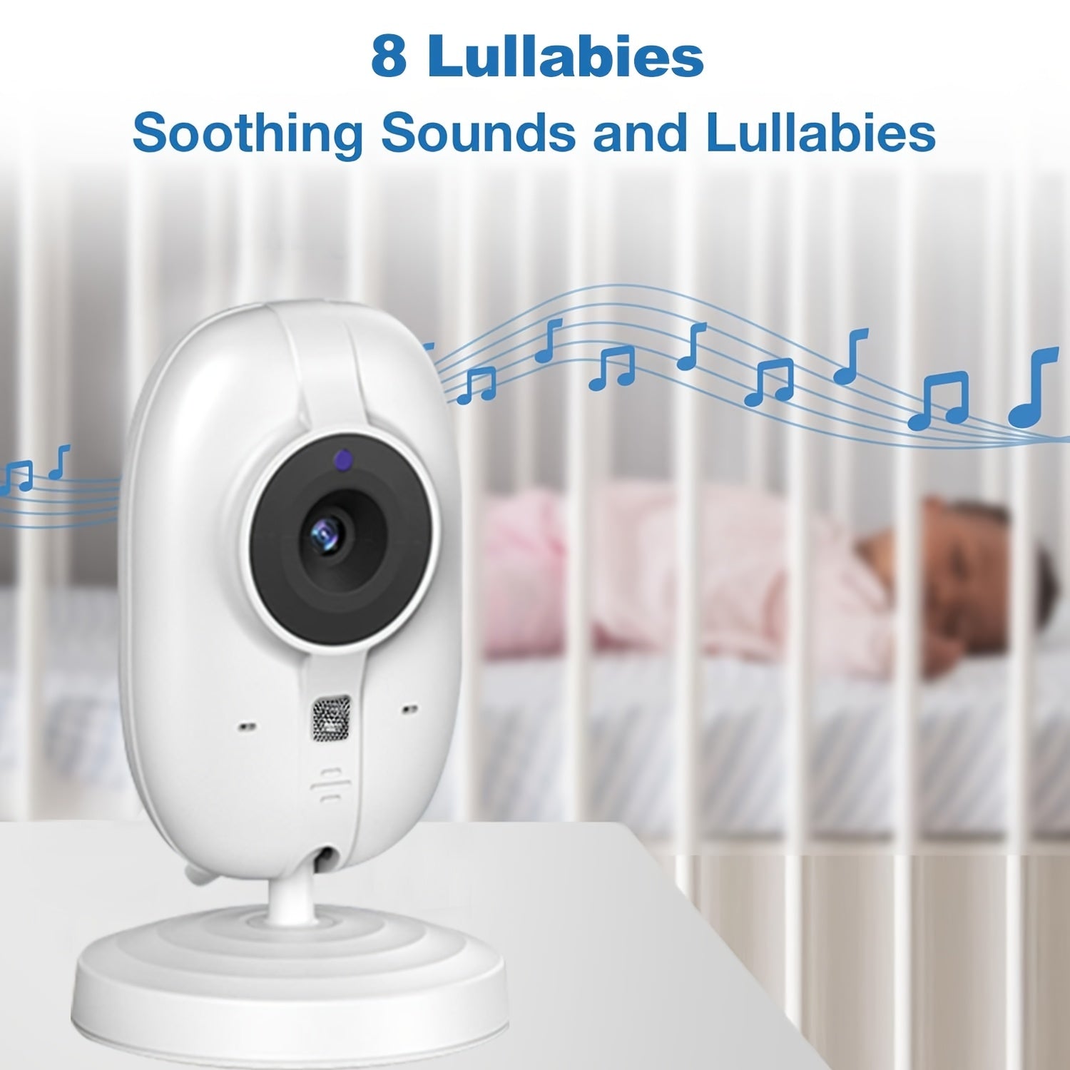Baby Monitor 720p HD Camera Night Vision Two-Way Audio Temperature Sensor Cry Detection