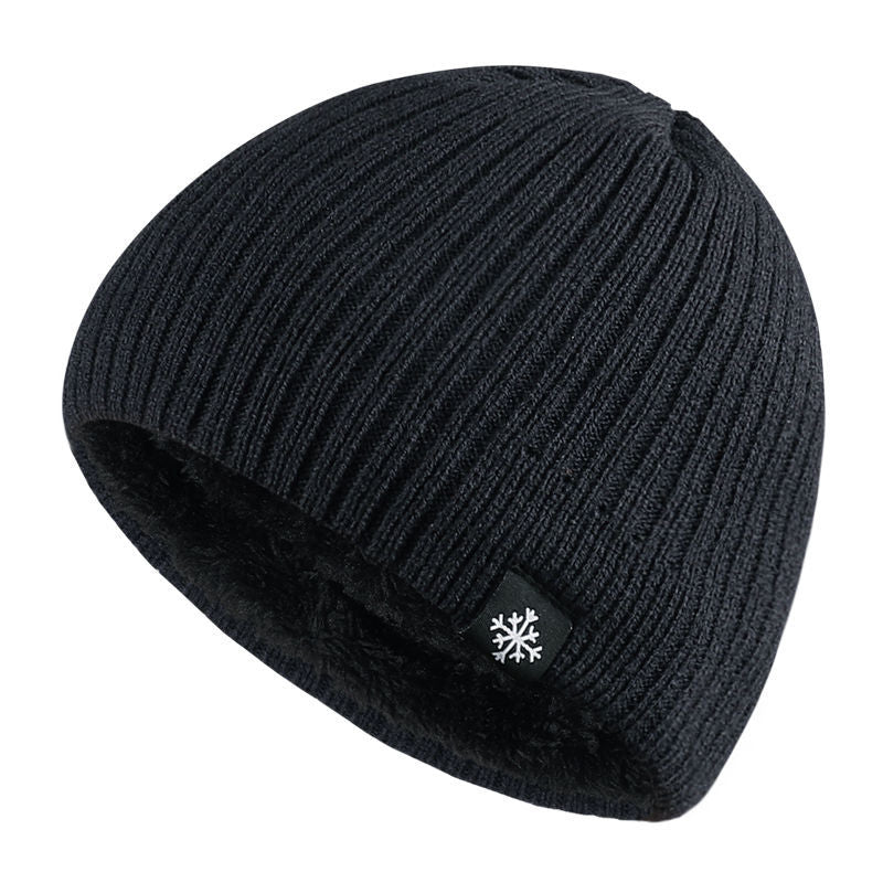 Thick Knitted Thermal Fleece Hat for Autumn Winter Warm Beanie