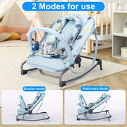Kids Recliner Chair for Babies and Toddlers Adjustable Rocker with Toy Bar Blue