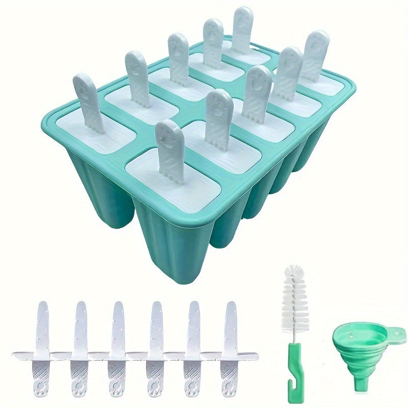 Silicone Popsicle Maker Set 6 Cavity Reusable Ice Pop Molds with Sticks