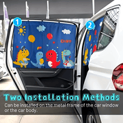 Qalinlashtirilgan magnit avtomobil oynasi pardasi ikki tomonlama izolyatsiya dinozavr dizayni