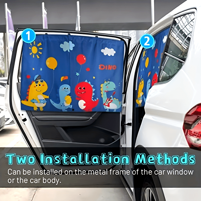 Qalinlashtirilgan magnit avtomobil oynasi pardasi ikki tomonlama izolyatsiya dinozavr dizayni