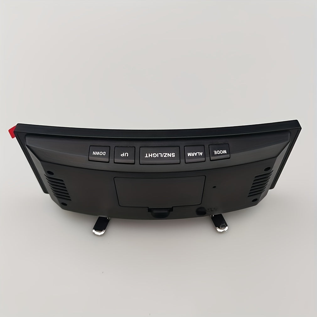 Digital LED Curved Alarm Clock with Snooze Mirror Desk Clock for Home Office Decor