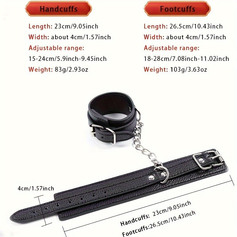 Premium teridan yasalgan qo'l bog'ichlari, sozlanadigan zanjir, SM o'yinlari uchun ribbed dizayn, mustahkam tugmachali yopilish - 14-fevral uchun mukammal.