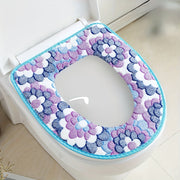 Coral Velvet Toilet Seat Cover Washable Knit Cotton Universal Fit Cushion