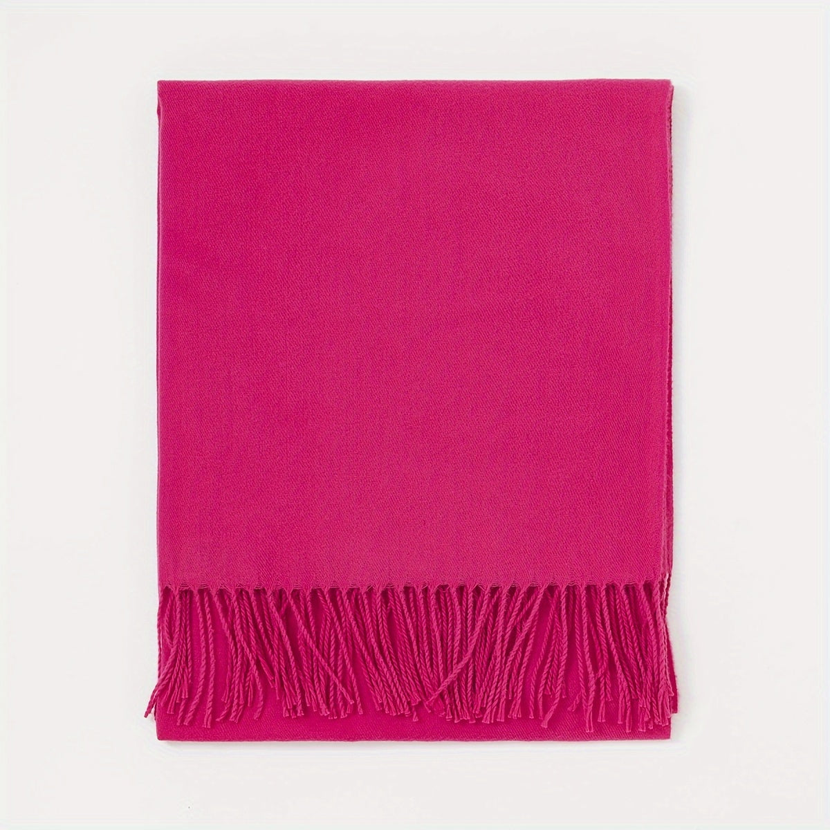 Women's Solid Color Scarf with Tassels Polyester Shawl for Casual Wear in Maroon Blue