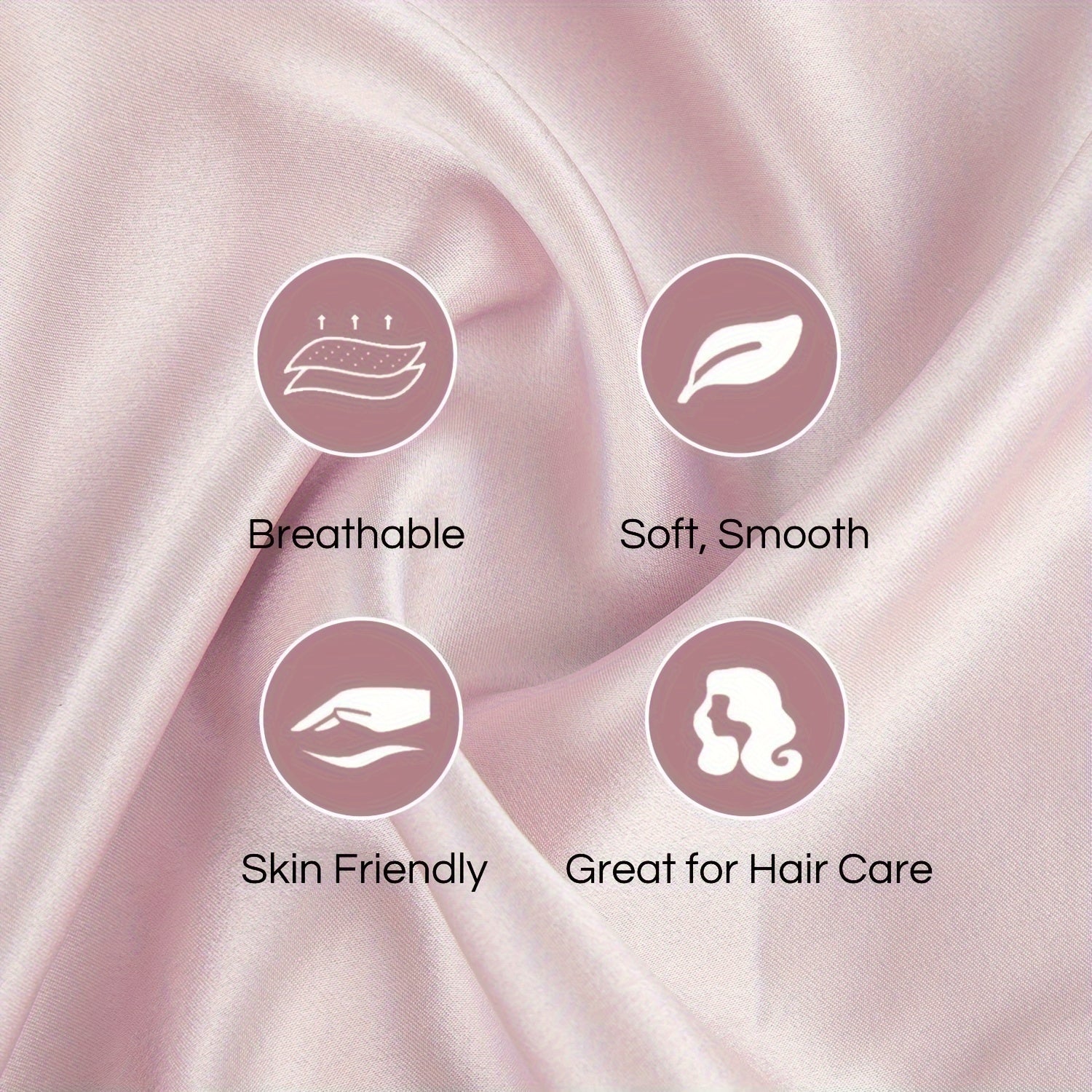 Set of 2 Mulberry Silk Pillowcases Hypoallergenic Satin Weave Solid Color Invisible Zipper Machine Washable Skin Hair Care