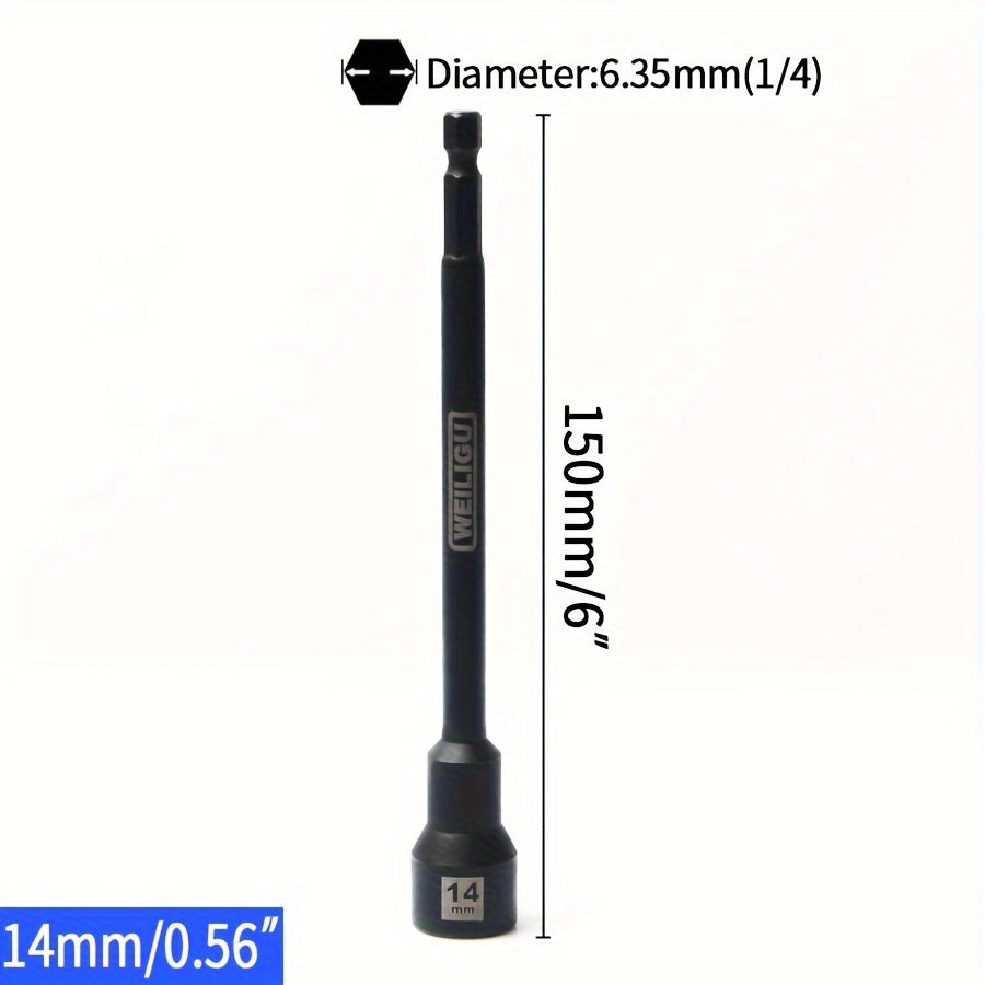 Magnetic Socket Set Black Chrome Vanadium Steel 150mm Extension