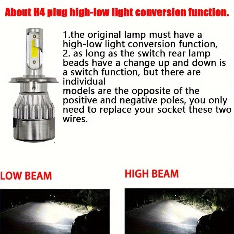 2pcs LED Headlights Kit for Cars H7 H4 9005 9006 6000K 8000K Fog Lamps