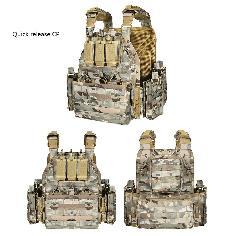 Adult Outdoor Training Vest Water-Resistant Breathable Quick Dismantling Black Polyester