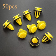 50 Pcs Yellow Plastic Trim Fixtures for Cars and Trucks Durable Decor
