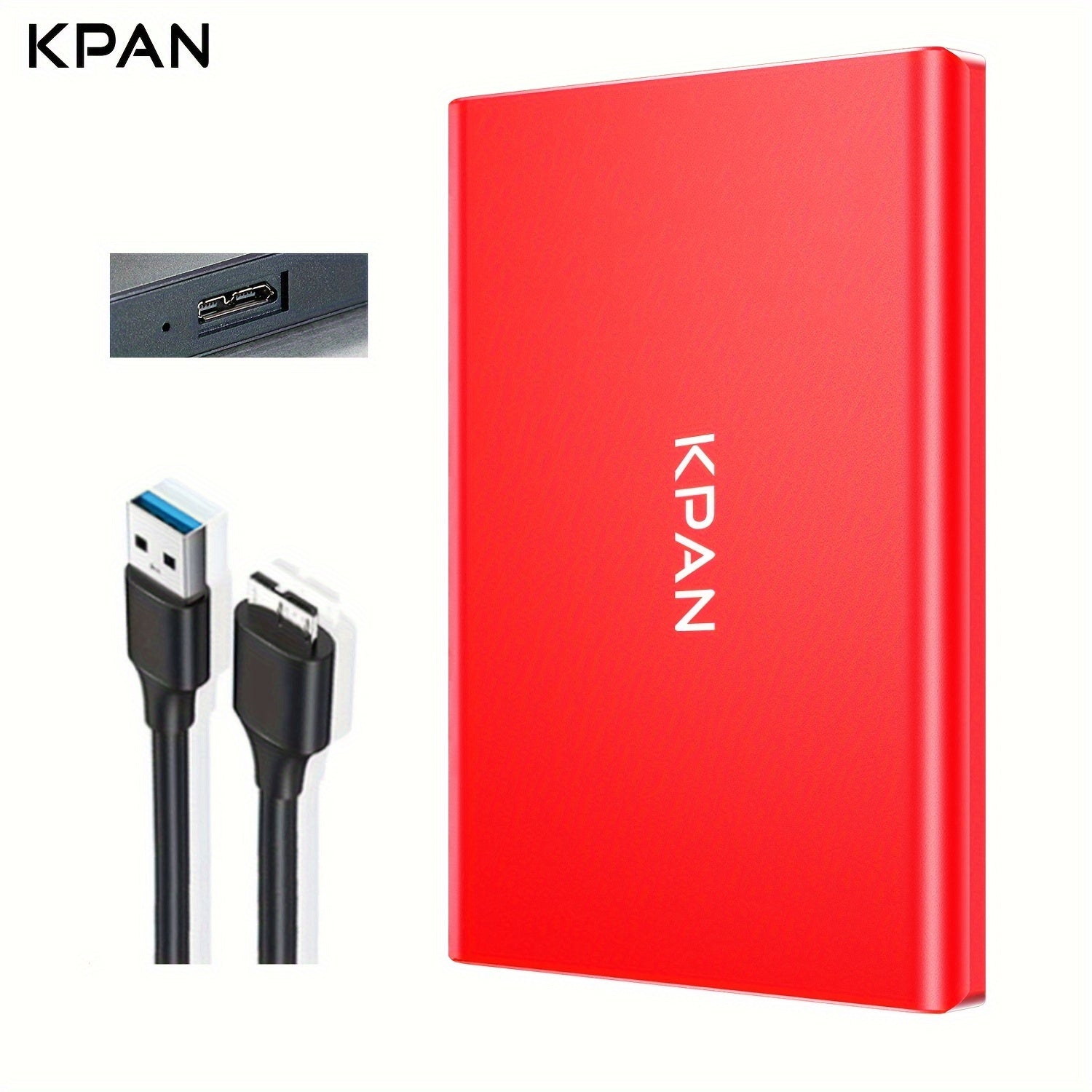 KPAN Portativ USB 3.0 Tashqi Qattiq Disk yuqori tezlikda ma'lumot uzatish uchun, katta sig'im (1TB/500GB/320GB), shaxsiy kompyuterlar, noutbuklar, smartfonlar va boshqalar bilan mos keladi.