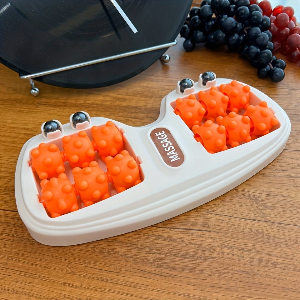 Four-Row Foot Massager with Large Acupressure Balls for Reflexology and Bottom Massage