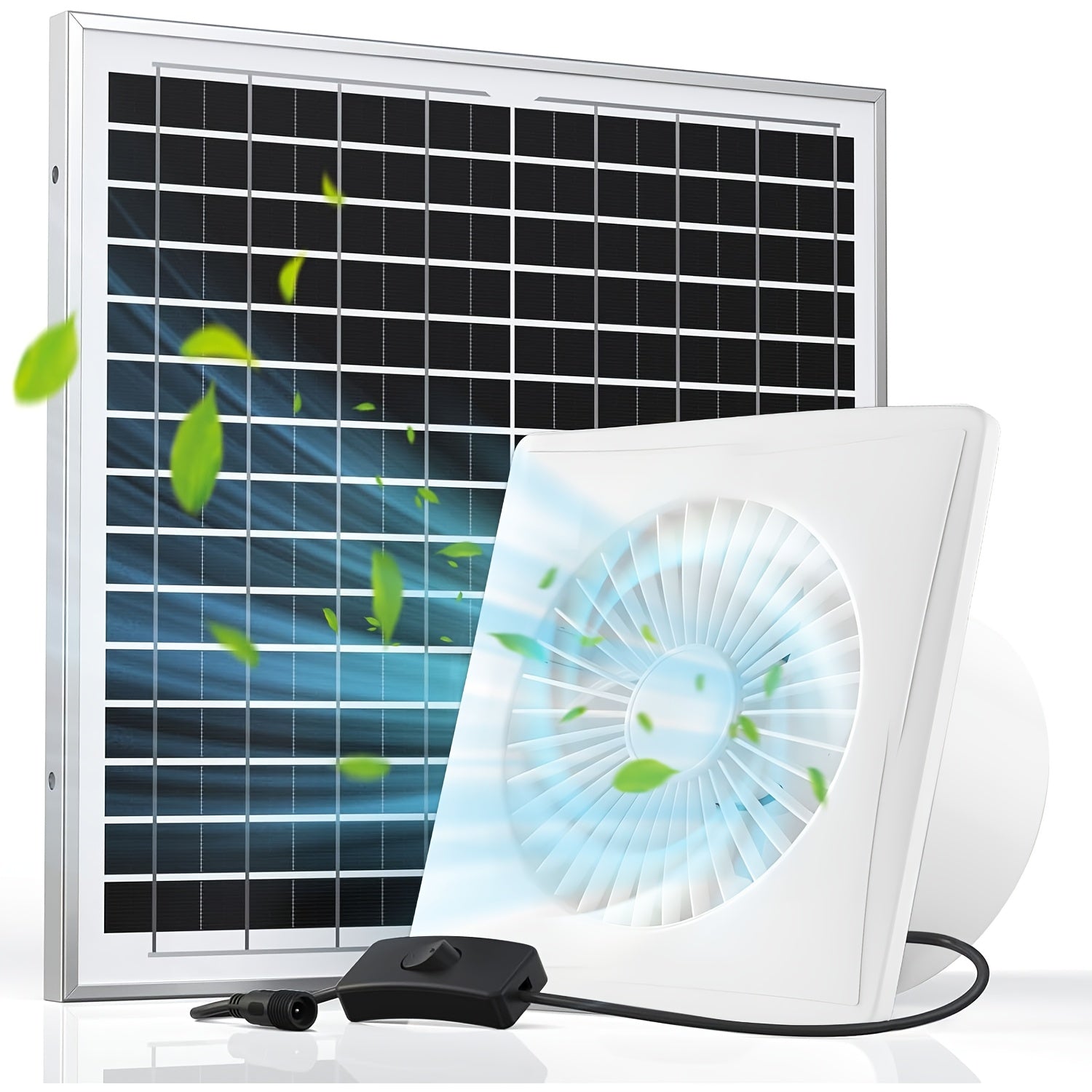 Solar White Exhaust Fan with 6W/8W Solar Panel and 10.16/15.24/20.32 cm Fans