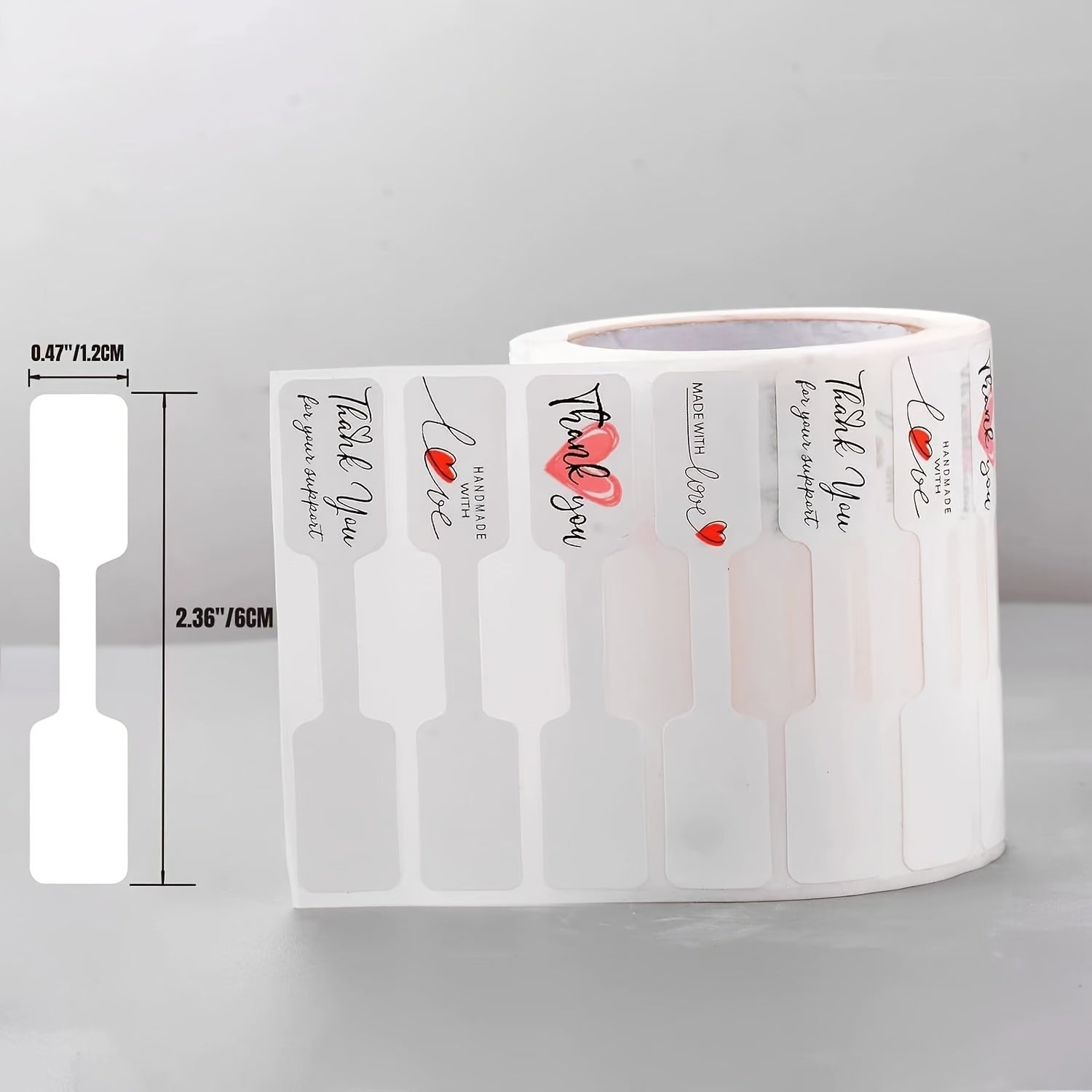 White Blank Jewelry Price Tags with Thank You Message, Self-Adhesive, 500 Pack