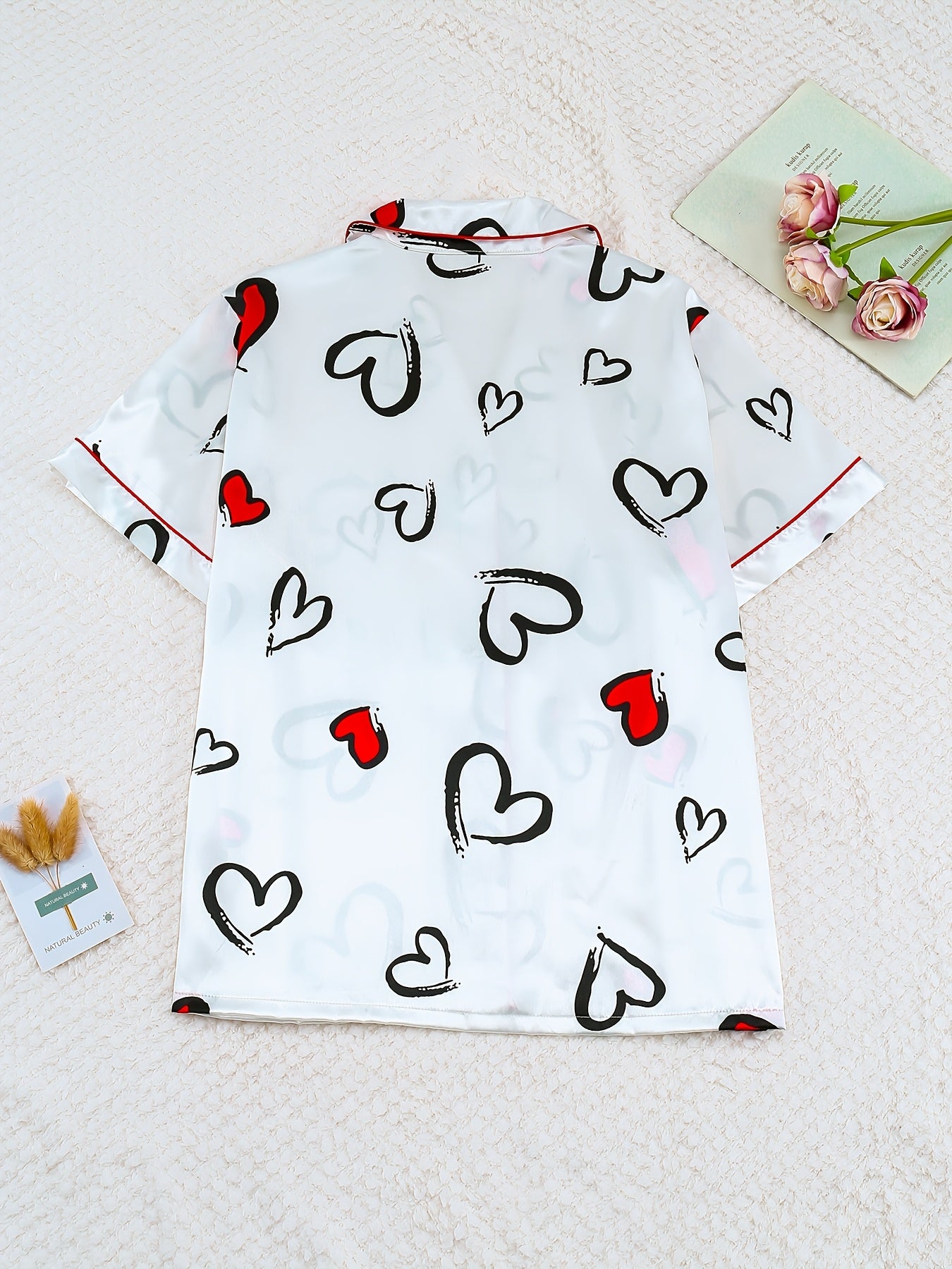 Пижама из сатина с леопардовым принтом для женщин, топ с коротким рукавом, длинные штаны, неэластичный полиэстер спандекс, ночная одежда