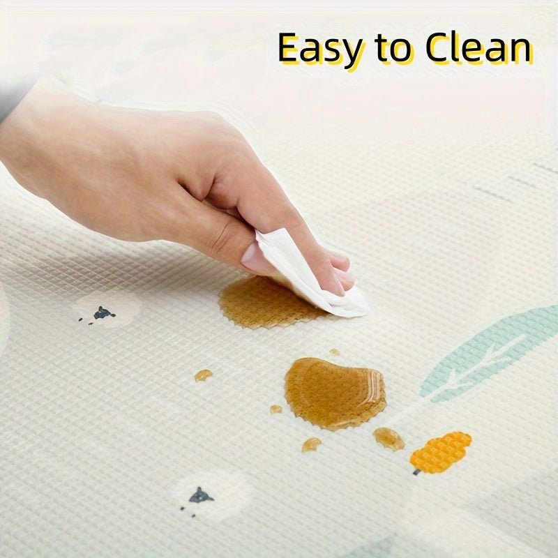 Cartoon Play Mat for Kids Thick Waterproof Double-Sided Floor and Crawling Area Rug