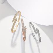 Serpentine Rhinestone Bracelet Zinc Alloy Simple Luxury Jewelry for Daily and Party Wear