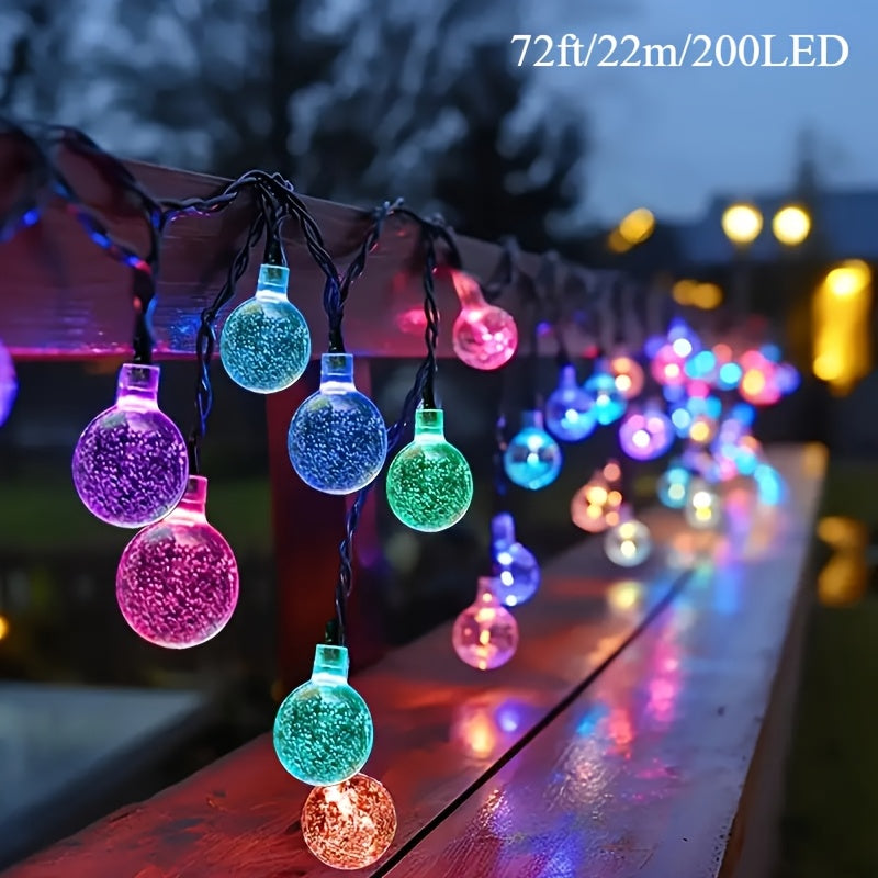 Solar-Powered LED Bubble Lights with Smart Sensor Adjustable Brightness for Garden Pathway and Wedding