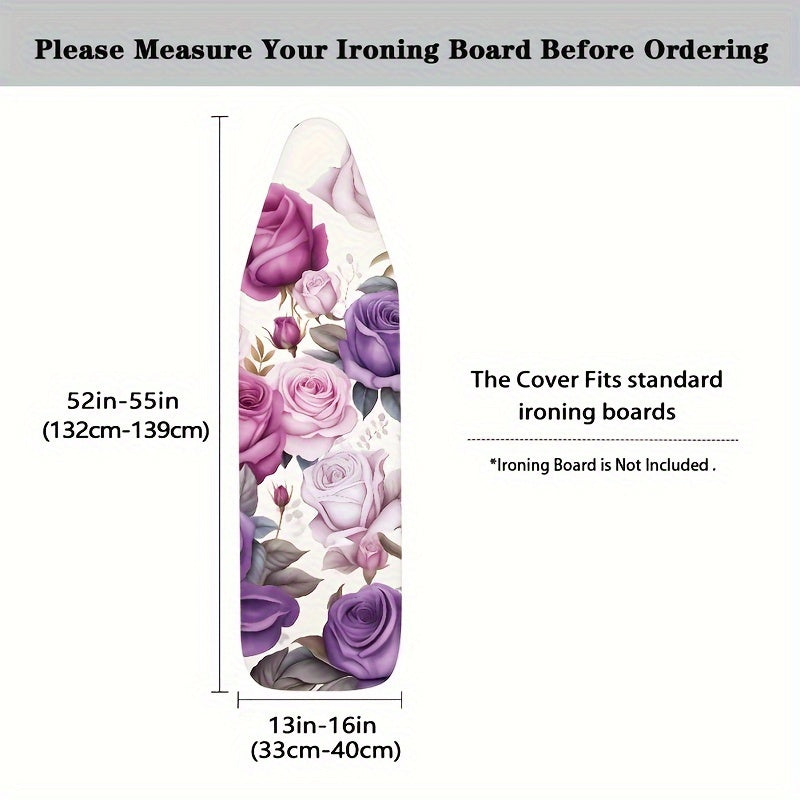 Standard Size Ironing Board Cover and Pad with Floral Design, Heat Reflective, Stain Resistant