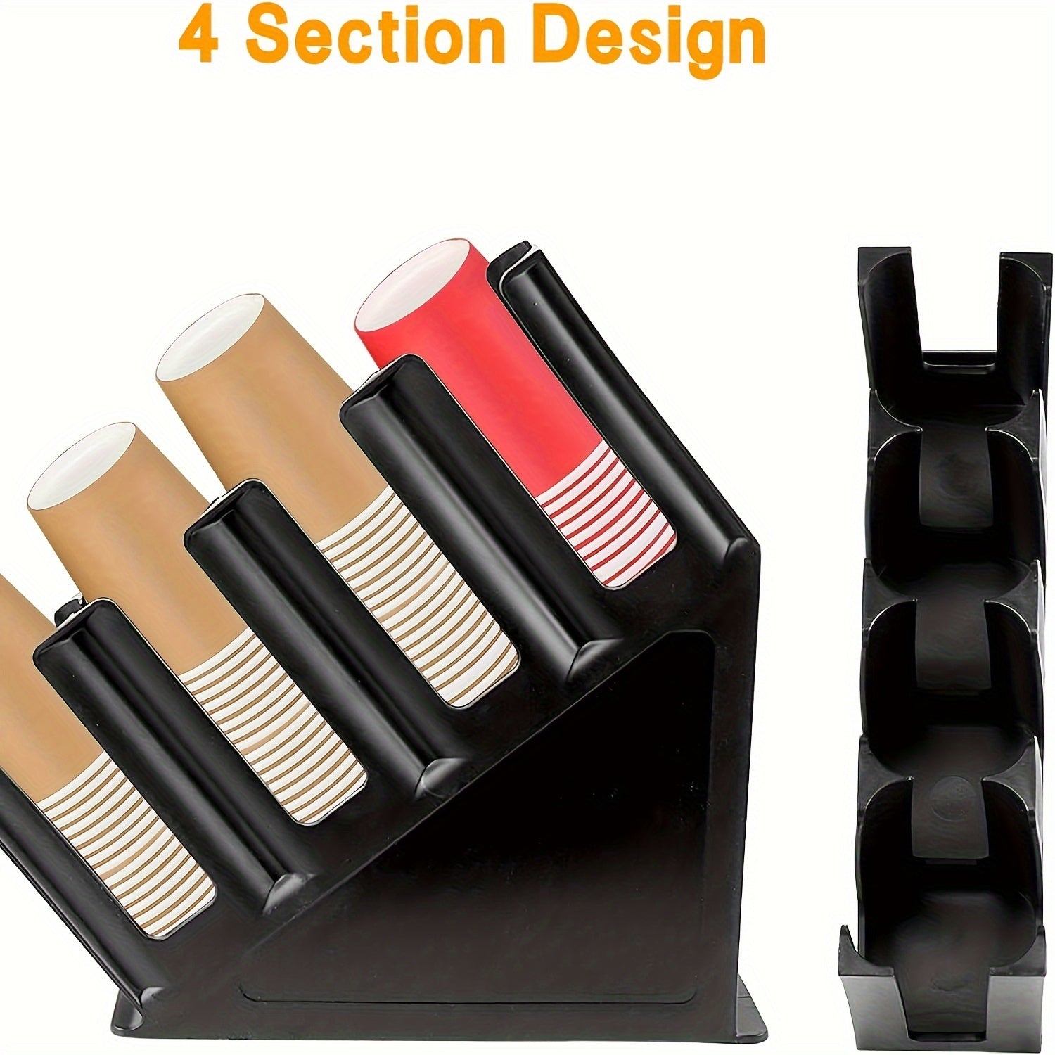 Plastic Coffee Cup Organizer with Lid Storage for Countertop, Space Saving