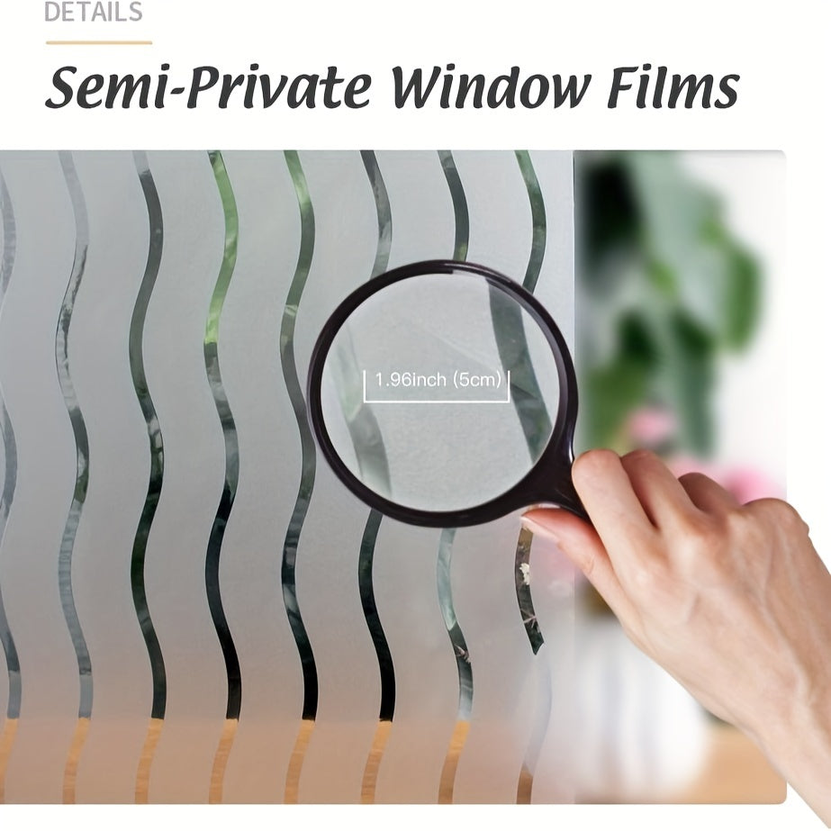 Wave Pattern Window Film Static Clings Privacy Decorative Glass Sticker