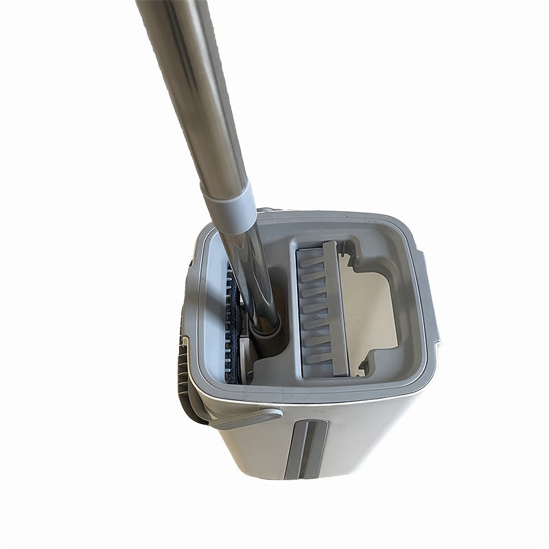 Kit de limpieza para el hogar con fregona y cubo de acero inoxidable, fácil de escurrir, versátil para cocina, baño y sala de estar