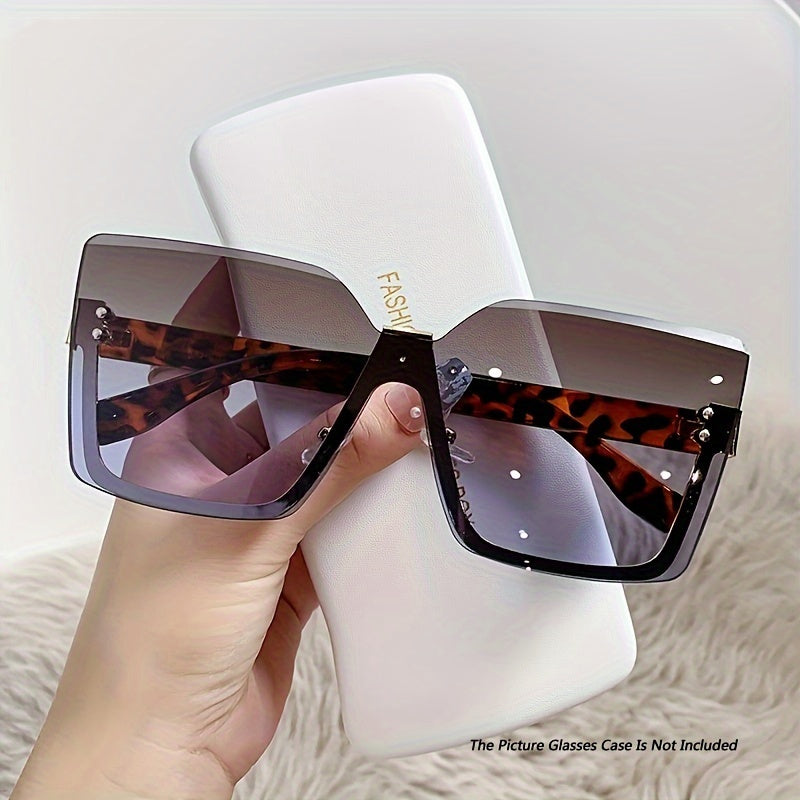 Women's Semi-Rimless Gradient Fashion Sunglasses Metal Frame for Beach and Travel
