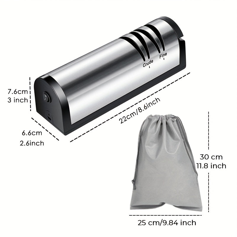 3in1 USB Electric Knife Sharpener with Storage Bag, fast, automatic for kitchen