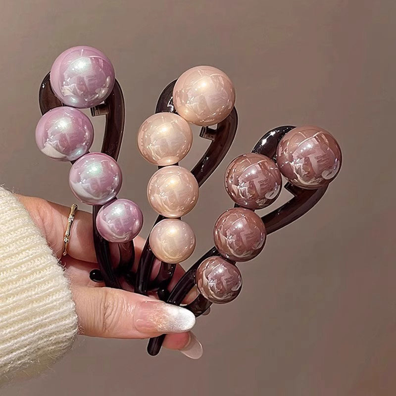 Kundalik kiyim va uslublash uchun zamonaviy soxta marvarid burama soch ignasi.