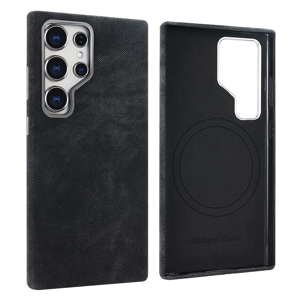 Magnetic Phone Case for Samsung Galaxy S24 Ultra Wireless Charging Polyester Fiber