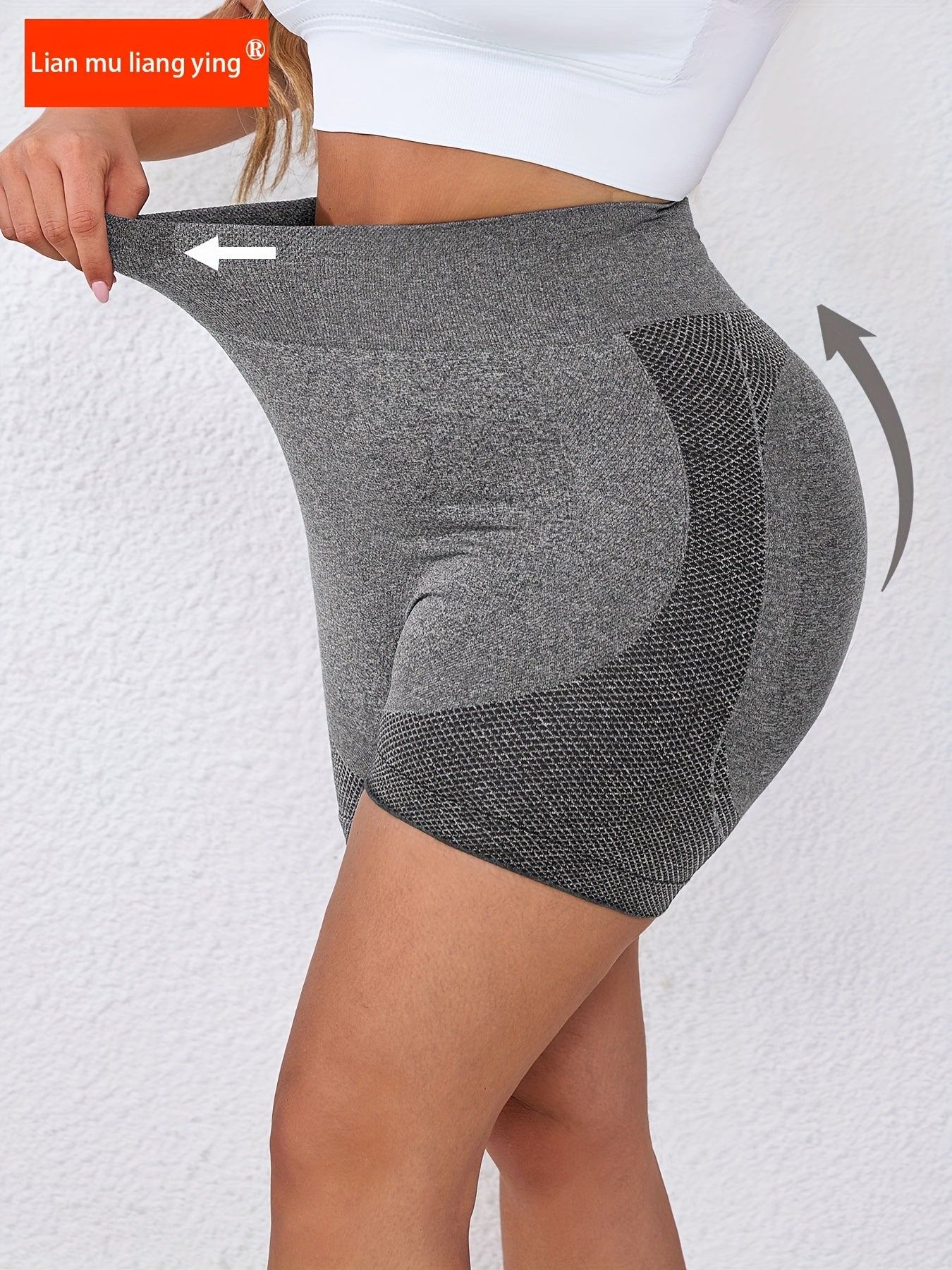 Pantalones cortos de yoga con forma de durazno de cintura alta para mujer, nylon elástico para todas las estaciones, negro, gris, azul