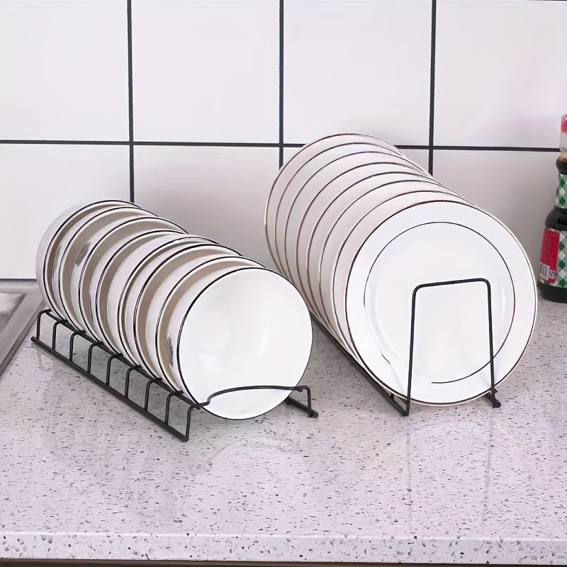 Juego de 2 escurridores de platos de acero inoxidable, organizador de cocina que ahorra espacio, escurridor de encimera