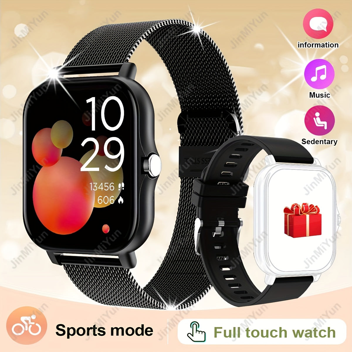 1.83-Inch Sports Smartwatch for Men and Women with Wireless Call Message Reminders and Multiple Sports Modes