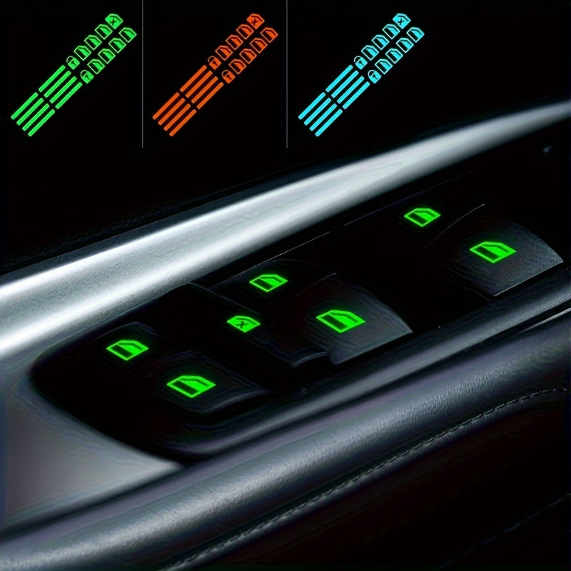 Car Interior Decor Decals Fluorescent Green Blue Orange Black Glow-in-Dark
