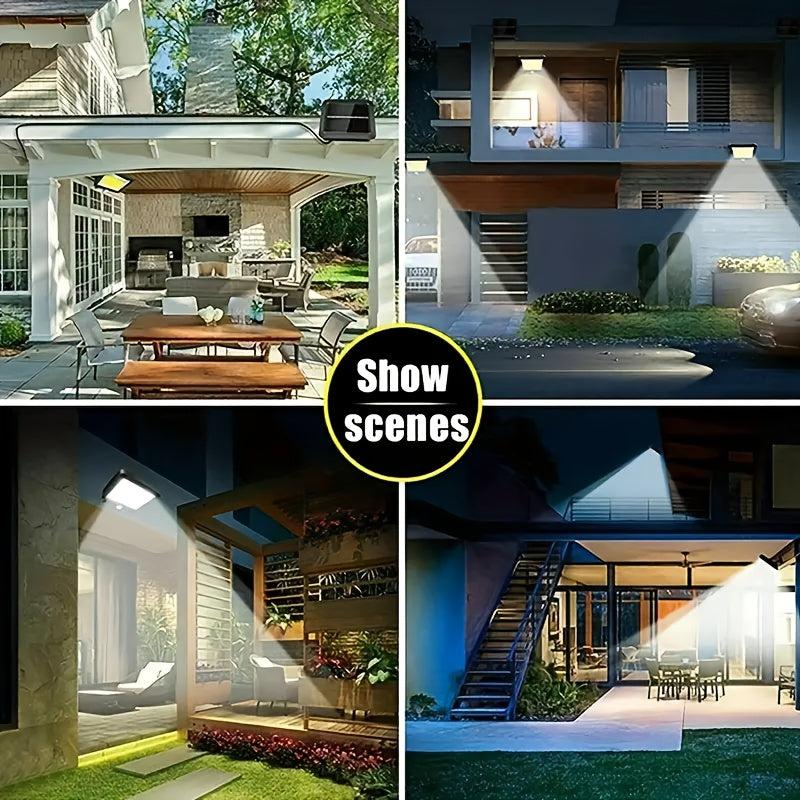 Lámpara de pared LED alimentada por energía solar con sensor de movimiento, 3 modos de iluminación, decoración exterior