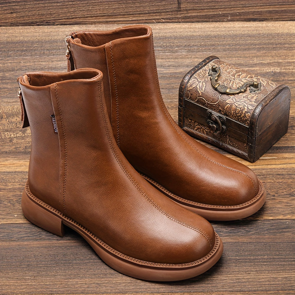 3429 Новые осенние и зимние женские ботинки с толстой подошвой, прямой цилиндрический дизайн