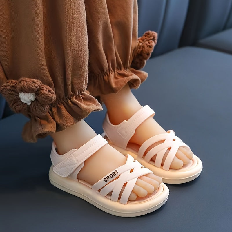 Girls Summer Princess Sandals 2025 PVC Heart Floral Korean Style Beach Casual