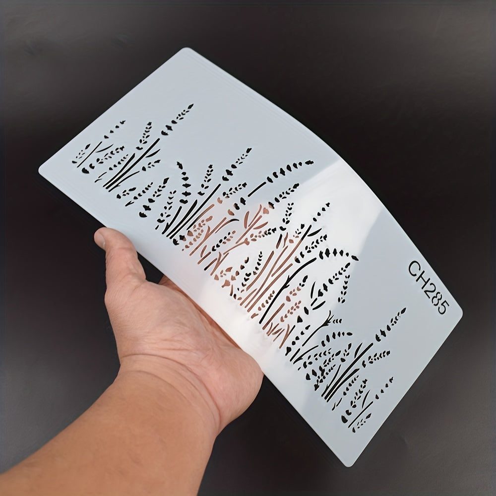 Lavender Pattern Cake Decorating Stencil Plastic Floral Design for Baking