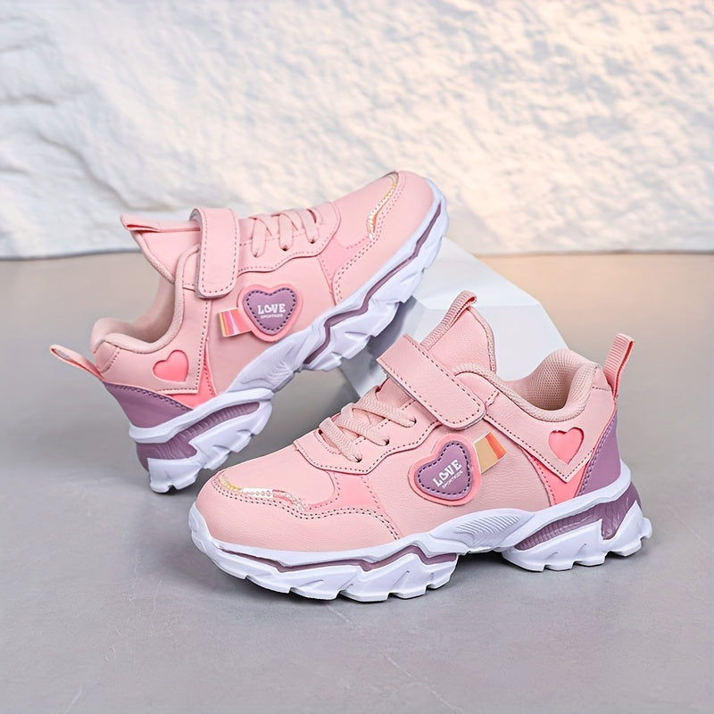 Zapatillas de cuero sintético para niñas, casuales, cómodas, para todas las estaciones, con suela ligera de EVA