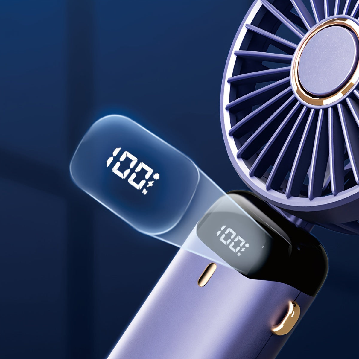 Mini Handheld Fan 5-Speed USB Rechargeable Foldable Portable Cooler Green