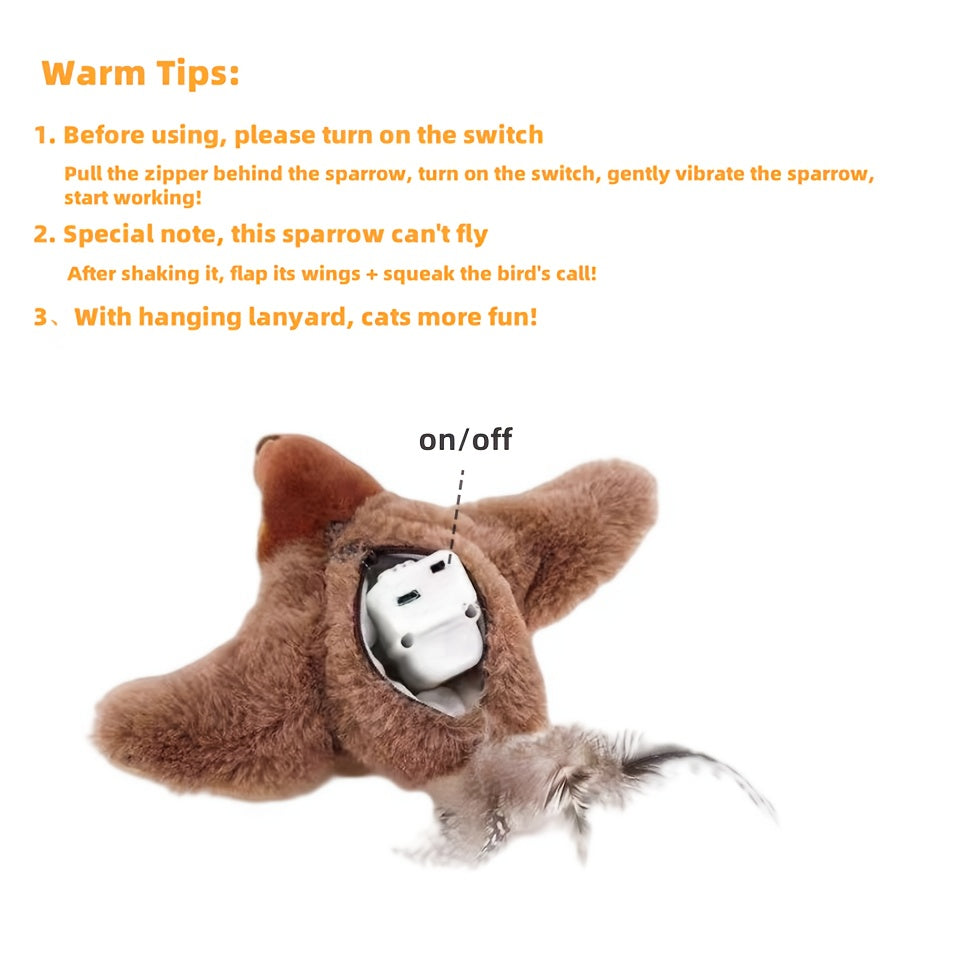 Interactive Electric Cat Toy with Bird Sounds and Movements for All Breeds