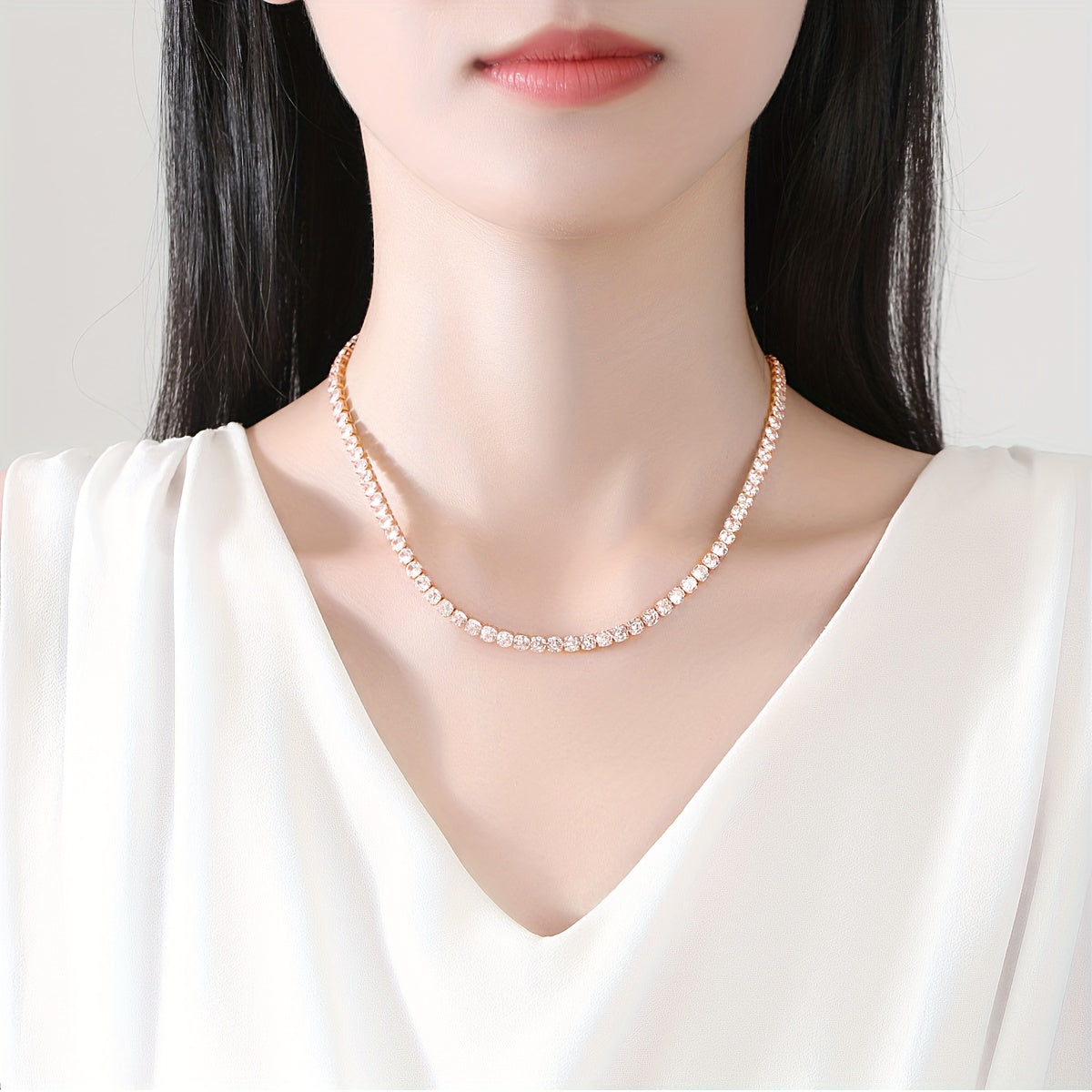 Sterling Silver Moissanite Necklace Elegant Jewelry for Daily or Special Occasions