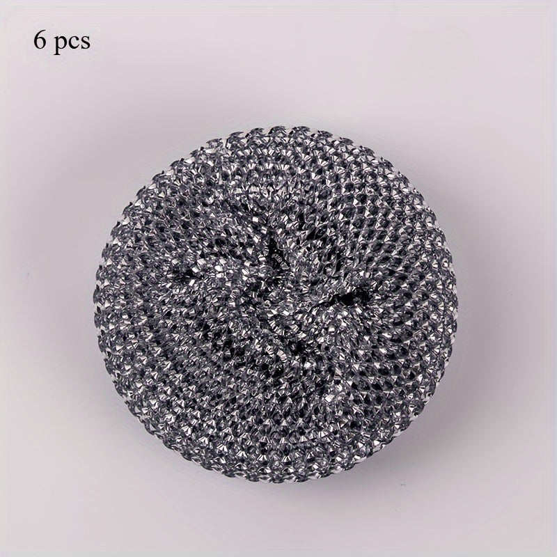 Stainless Steel Kitchen Scrubber with Handle, Non-Stick Pan Safe Detachable Design