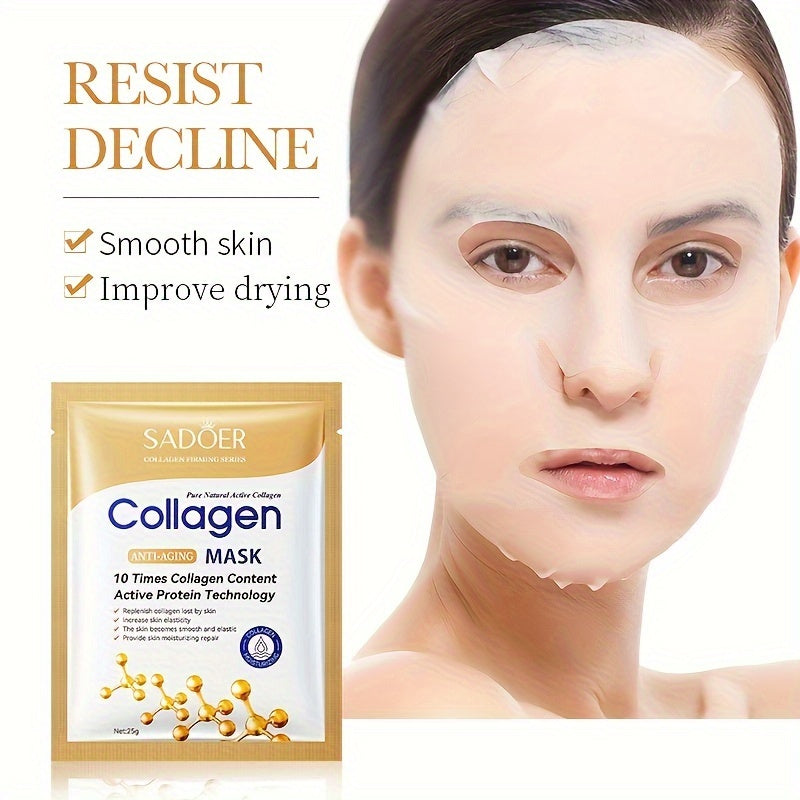 10-Pack Collagen Facial Masks for All Skin Types Moisturizing and Firming