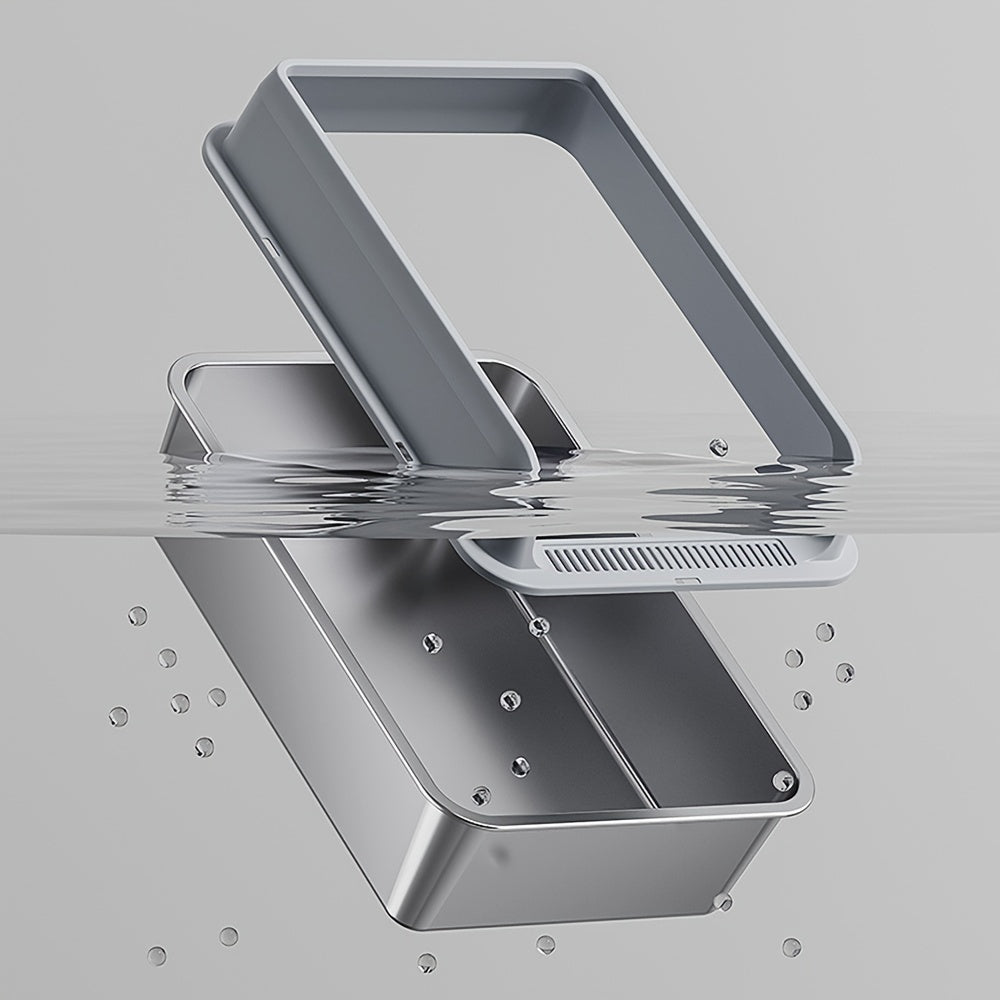 Large Stainless Steel Enclosed Cat Litter Box High Sides Odor-Resistant Leak-Proof