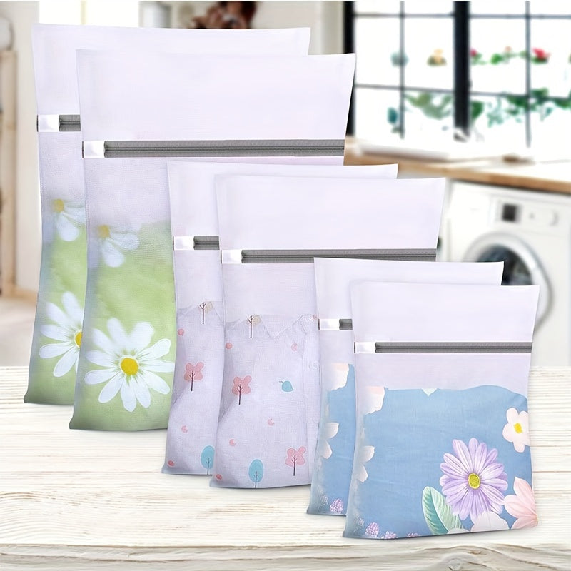 Juego de 6 bolsas de malla para ropa con cierre de cremallera en 3 tamaños para clasificar y lavado delicado
