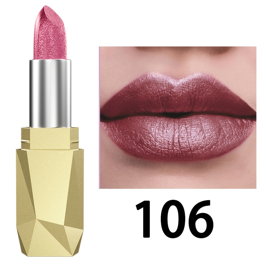 Pintalabios perlescente para mujer, de alta pigmentación, no se desvanece, con gloss hidratante