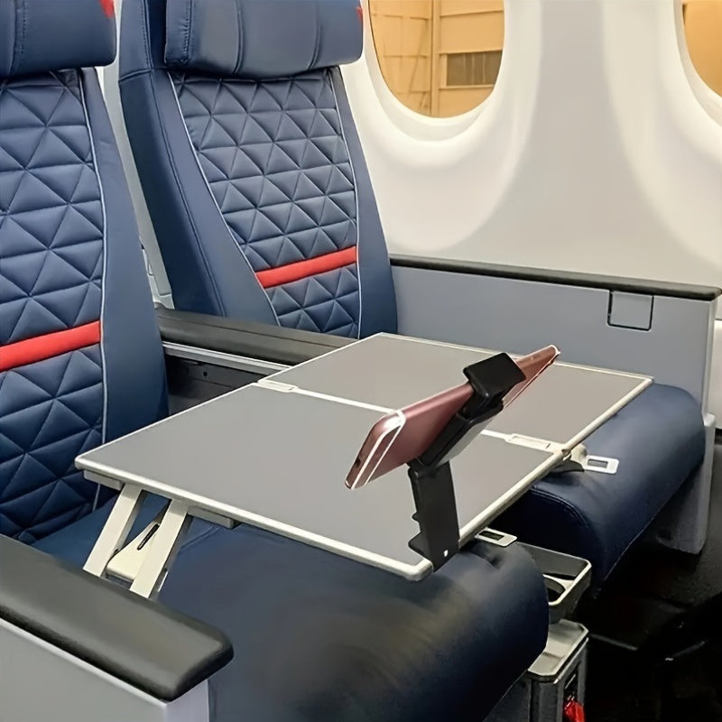 Foldable Adjustable Airplane Phone Holder Stand Portable Travel Desk Rotatable Selfie Compatible